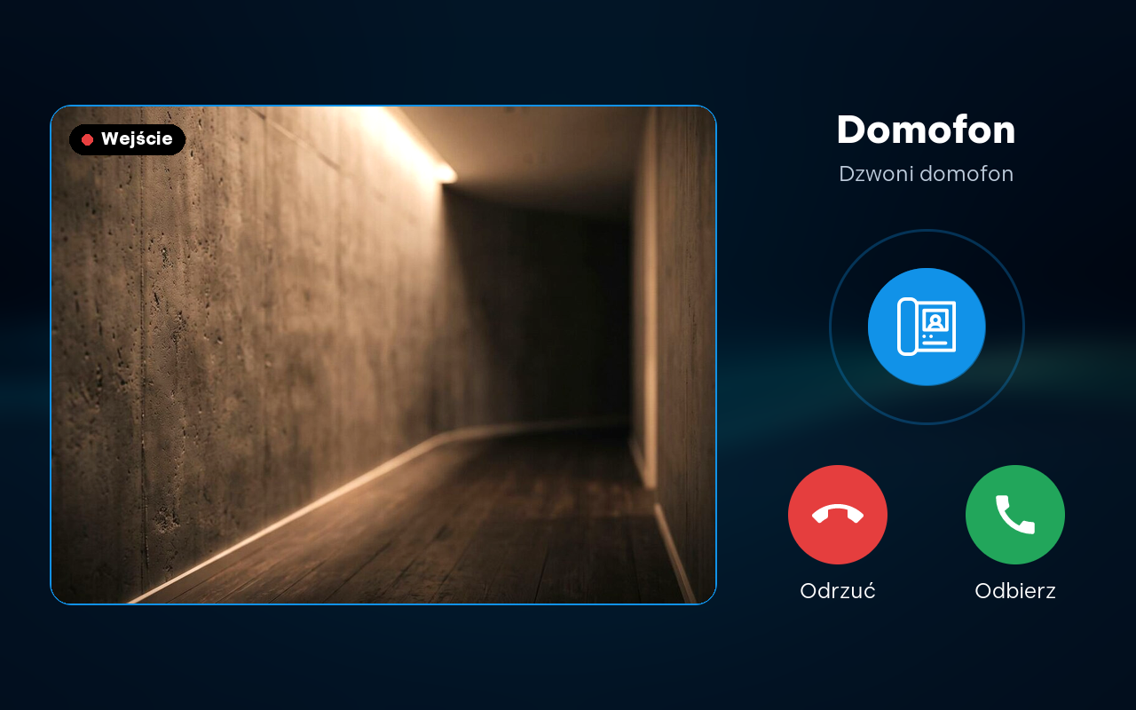 Połączenie z domofonu na ekranie Sinum EH-08