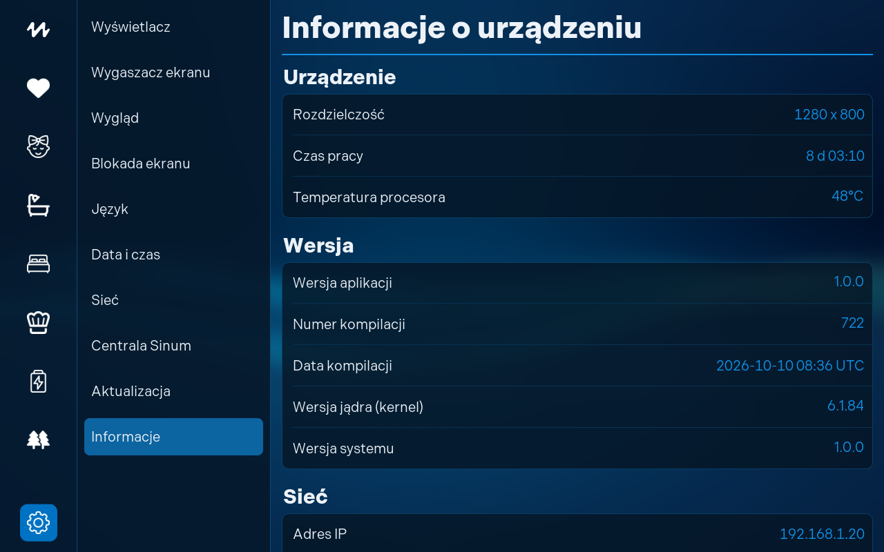 Informacje o urządzeniu