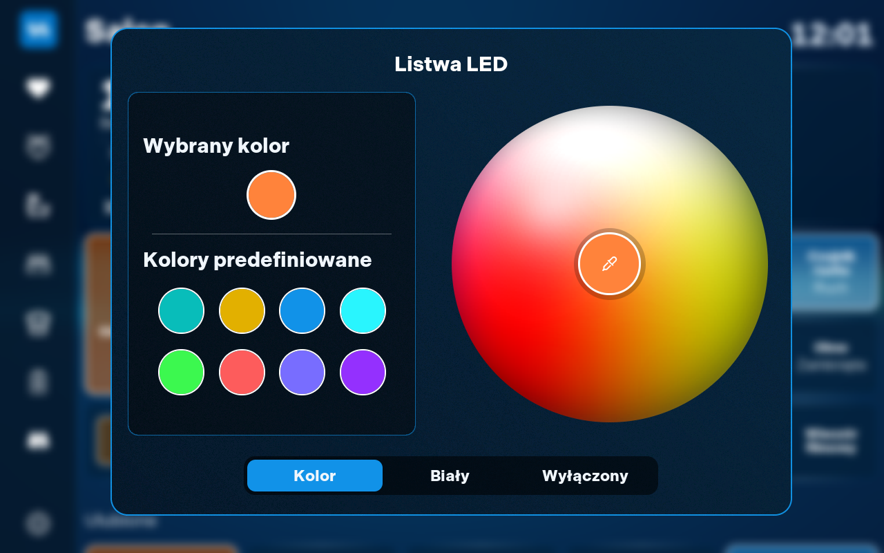 Okno światła RGB
